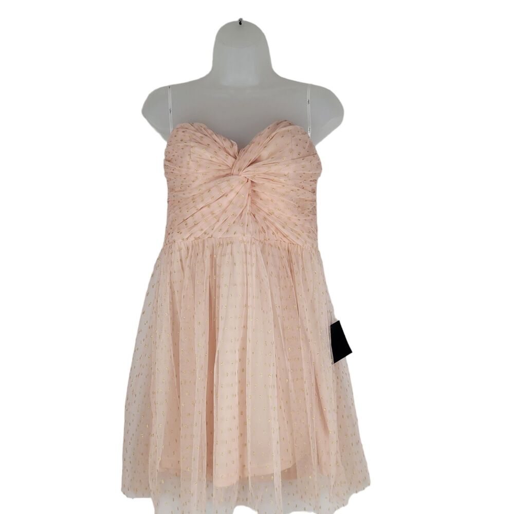 Lulus Made with Love Pink Mesh Strapless Mini Dress Style MM2138 Size Large NWT